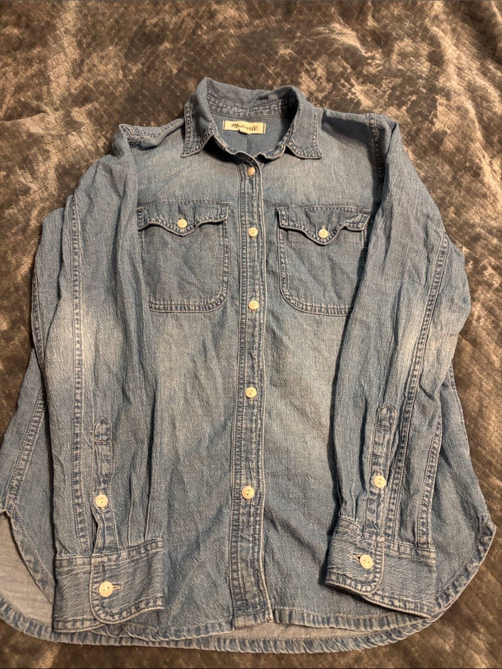 Madewell Button Up Jean shirt.